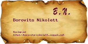 Borovits Nikolett névjegykártya